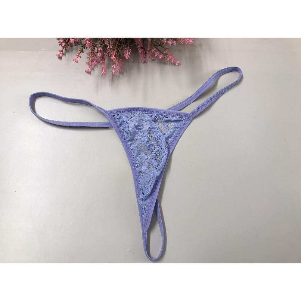 WOMEN'S VINTAGE LACE PURPLE Lace V String Thong Panty Medium NWOT